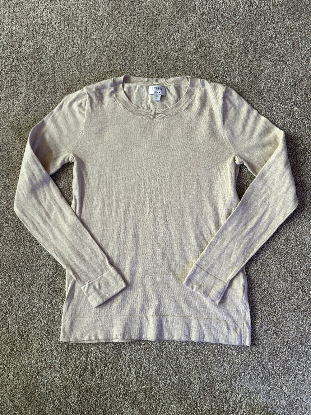 J.Crew Teddie Oatmeal Crewneck Lightweight Cotton Sweater XS